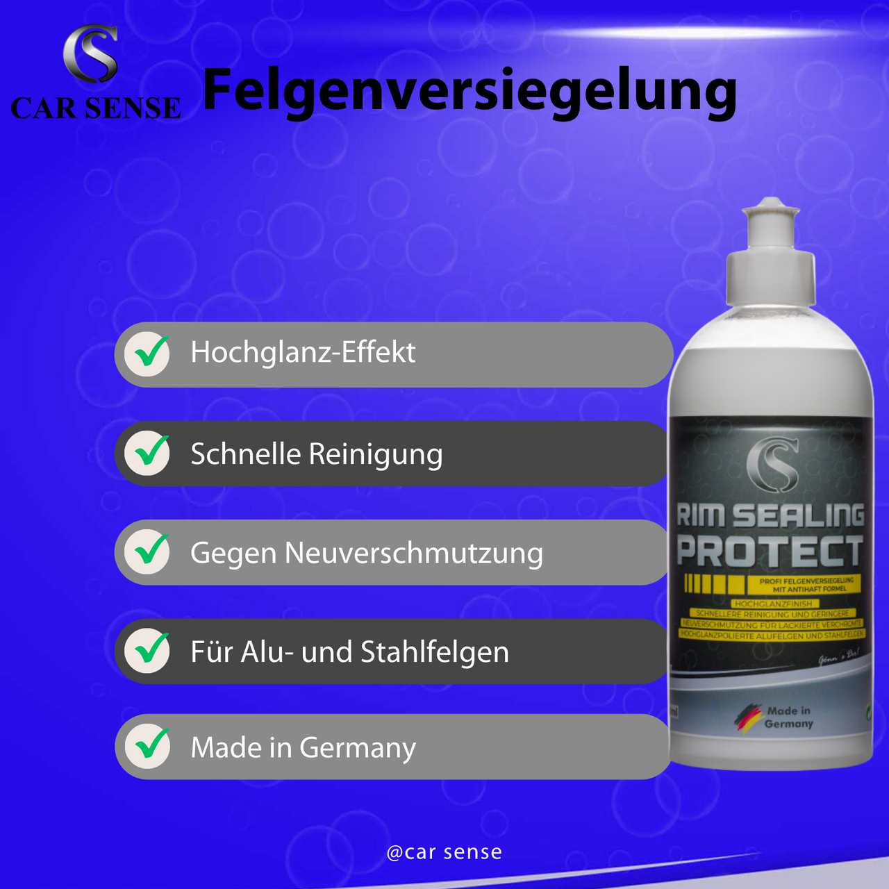 Rim Sealing Protect Felgen-Versiegelung mit PTFE-Technologie - Hitzebeständig und langanhaltend - Schutz vor Bremsstaub, Schmutz, Wasser und Salz