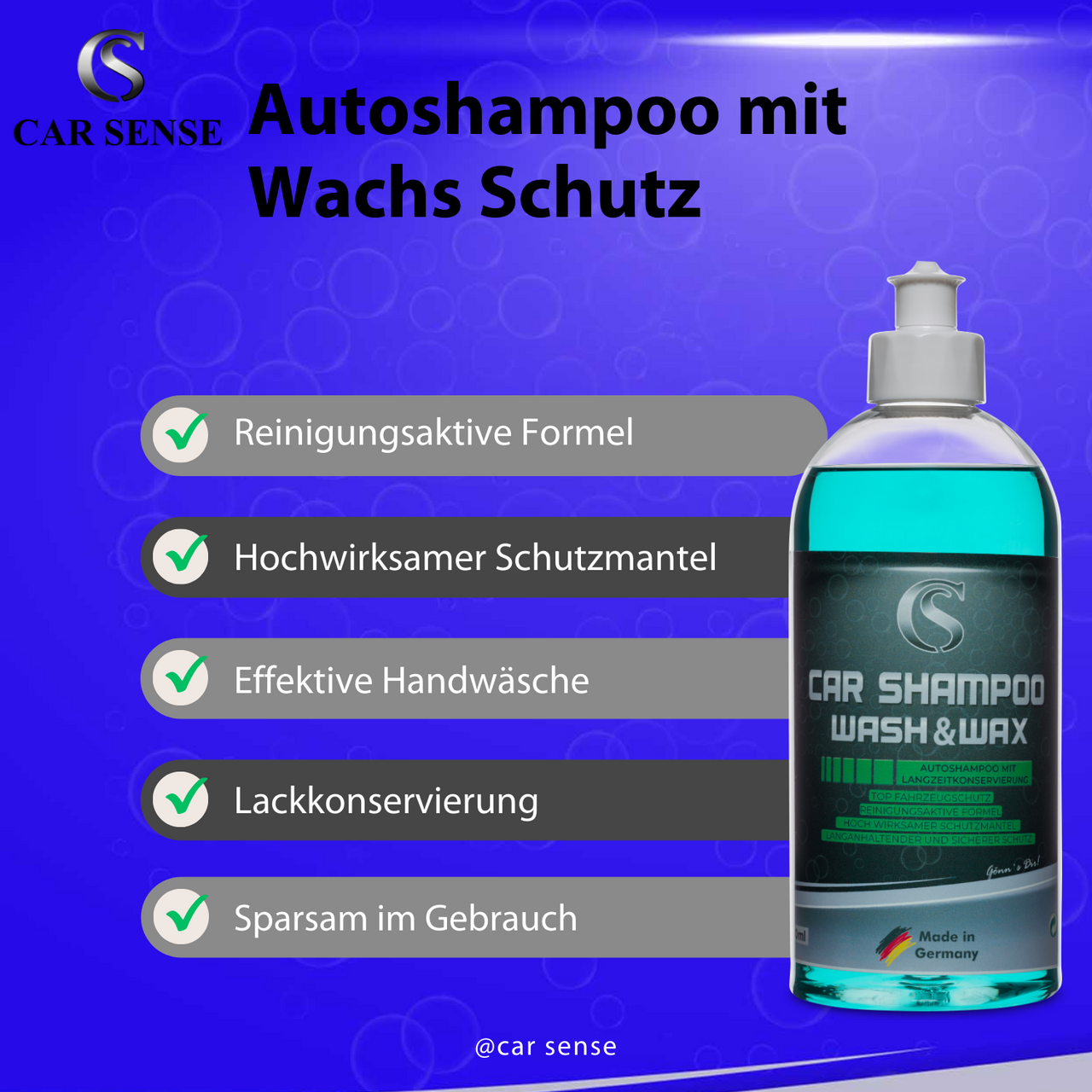 Wash & Wax Autoshampoo mit Langzeitkonservierung