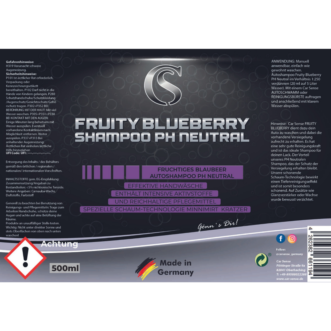 PH Neutrales Autoshampoo Blueberry