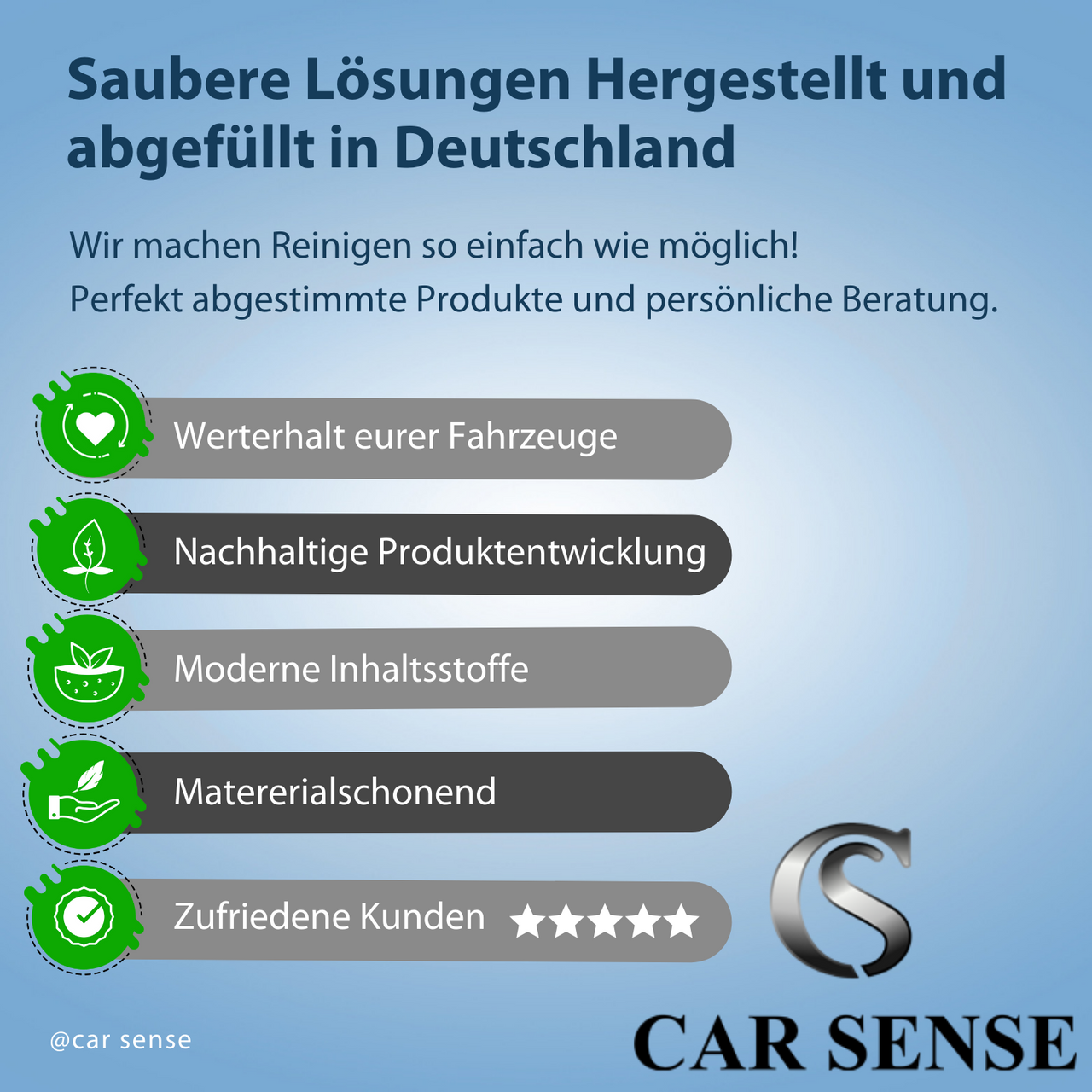 Car Sense Polish Fine Cut All-in-One Politur mit Schleifkörnern auf Aluminiumoxid-Basis und Wachs | Reinigt, glättet und poliert in einem Arbeitsgang | Für gebrauchten Fahrzeuglack