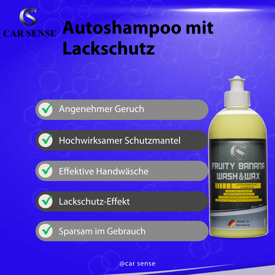 Wash & Wax Autoshampoo mit Lackschutz Fruity Banana