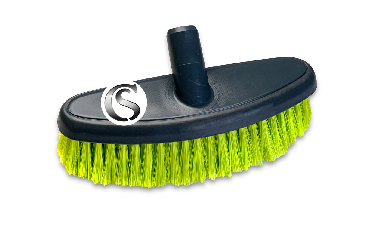 Waschbürste, 2 K, PBT Neongrün, mit Wasserdurchlauf (SET Teleskopstiel mit Bürste)