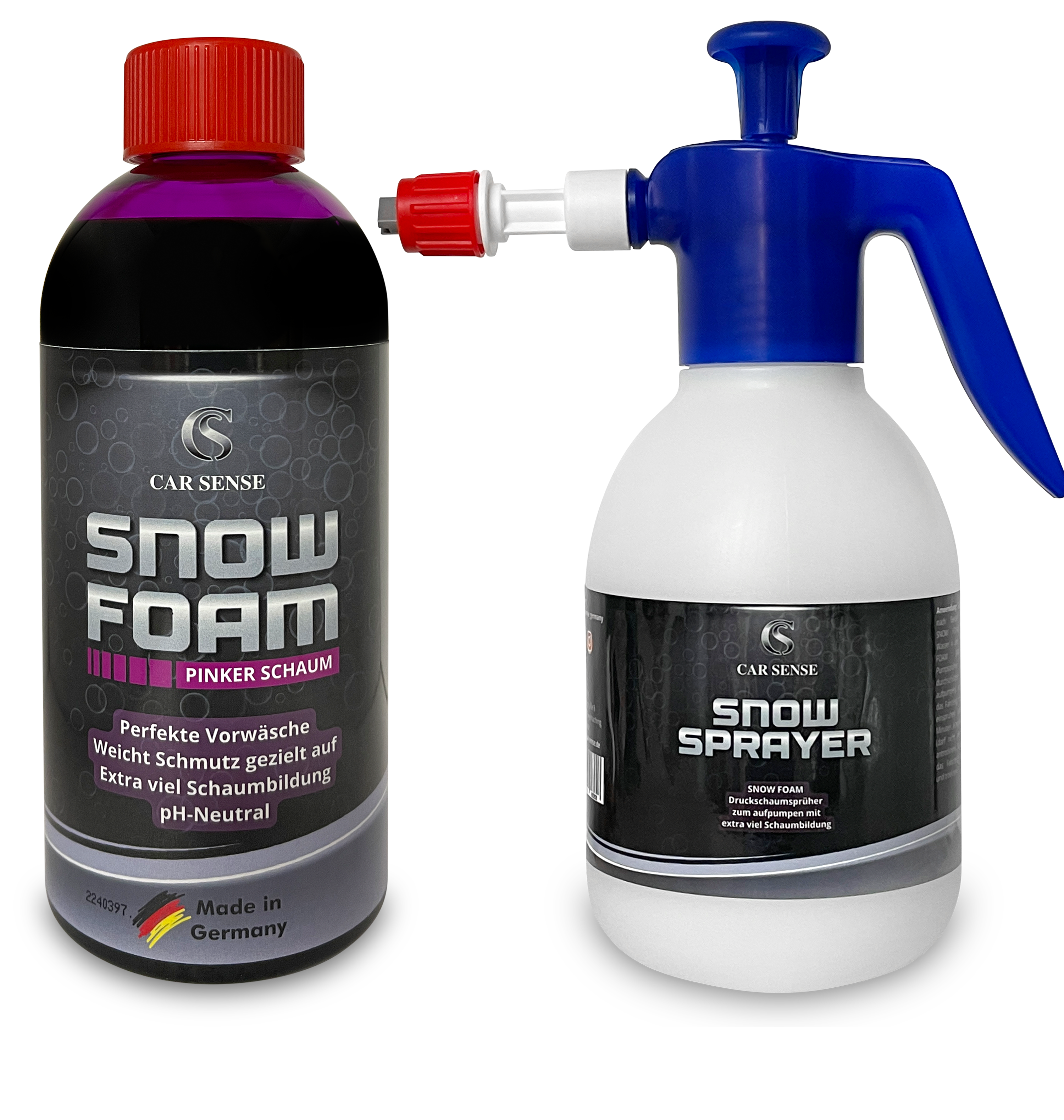 Car Sense Snow Foam pinker Schaum 0,5L gründlicher Auto Schaumreiniger