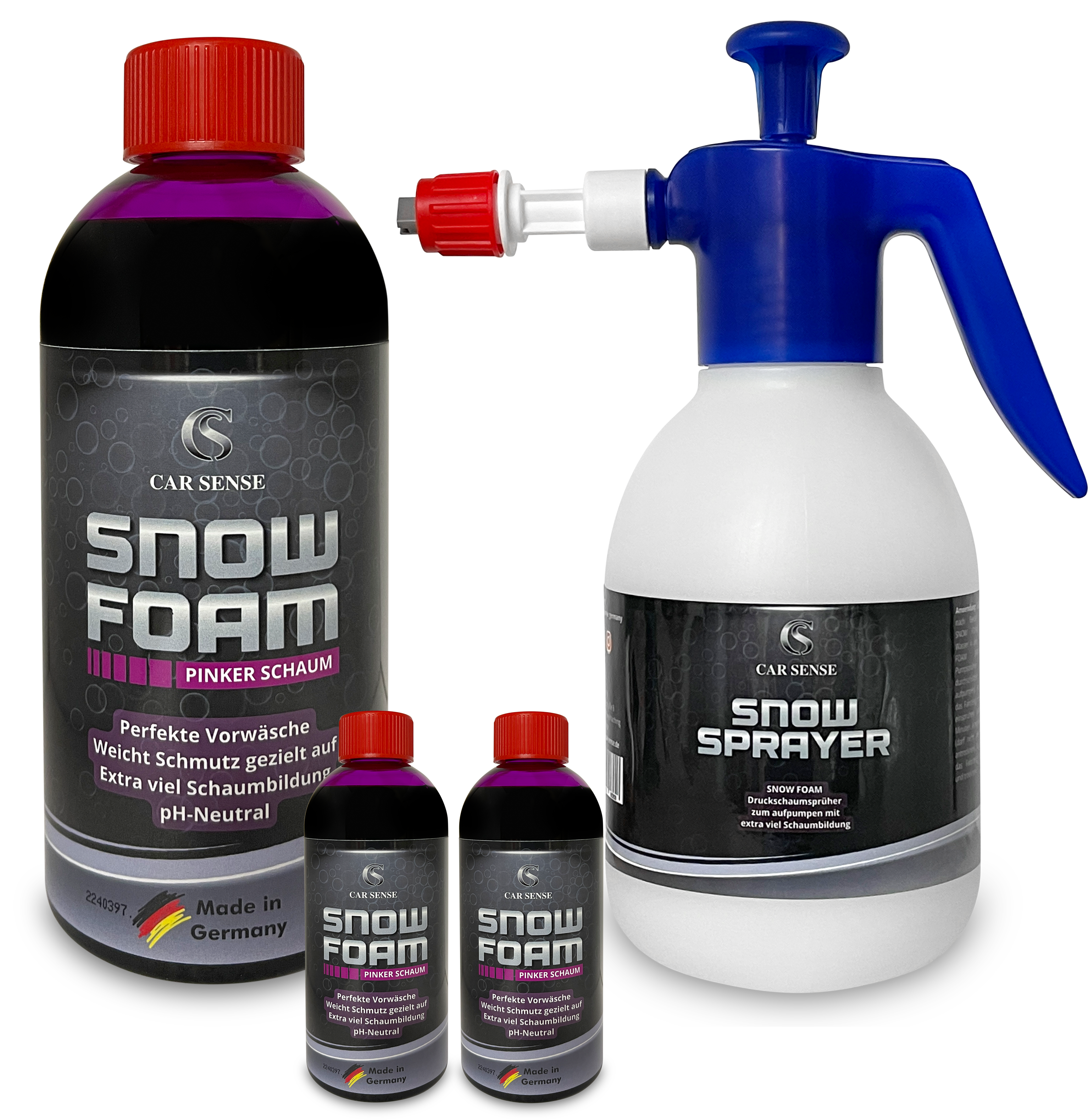 Car Sense Snow Foam pinker Schaum 0,5L gründlicher Auto Schaumreiniger